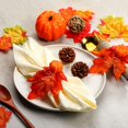 thumbnail image 3 of Anillos de servilleta de calabaza de Acción de Gracias oso de fresa 6 piezas decoración hojas de otoño, 3 of 6