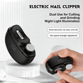 thumbnail image 4 of Electric Toenail Clippers for Seniors, Rechargeable Nail Trimmer with LED Light, Automatic Nail Cutter & File with Nail Dust Collector, Safe Grooming Kit for Thick Toenails & Fingernails, Black, 4 of 7