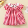 thumbnail image 1 of Vestido de verano para niñas pequeñas, manga corta, bordado de dibujos animados navideños, ropa de rejilla para niñas pequeñas, 1 of 5
