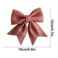 thumbnail image 3 of Fmbmuo 4.7-inch Christmas Sparkling Bow - Set of 2, Suitable for Christmas Tree Decorations, Wreaths, and Home Decor（Pink）, 3 of 5