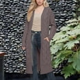 thumbnail image 2 of Breezora Women's Chunky Knit Cardigan Sweater Coat with Double Pockets Long Loose Fit Open Front L Size Coffee, 2 of 9