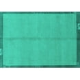thumbnail image 1 of Ahgly Company Machine Washable Indoor Rectangle Abstract Turquoise Blue Modern Area Rugs, 8' x 12', 1 of 4