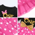 thumbnail image 3 of FYMNSI Baby Girl Birthday Party Dress Cake Smash Outfit Princess Polka Dots Tulle Bowknot Dress Party Long Sleeve Clothes Photo Props 1Years Black Pink One, 3 of 3