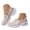 Beige, variant on Women's Mesh Slip On Walking Shoes Breathable Non Slip Summer Wedge Loafers Comfortable Sneakers with Arch Support Beige Size 7.5