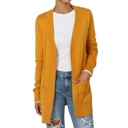 - TheMogan Women's Boyfriend Relaxed Fit & Pocket Open Front Knit Sweater Cardigan