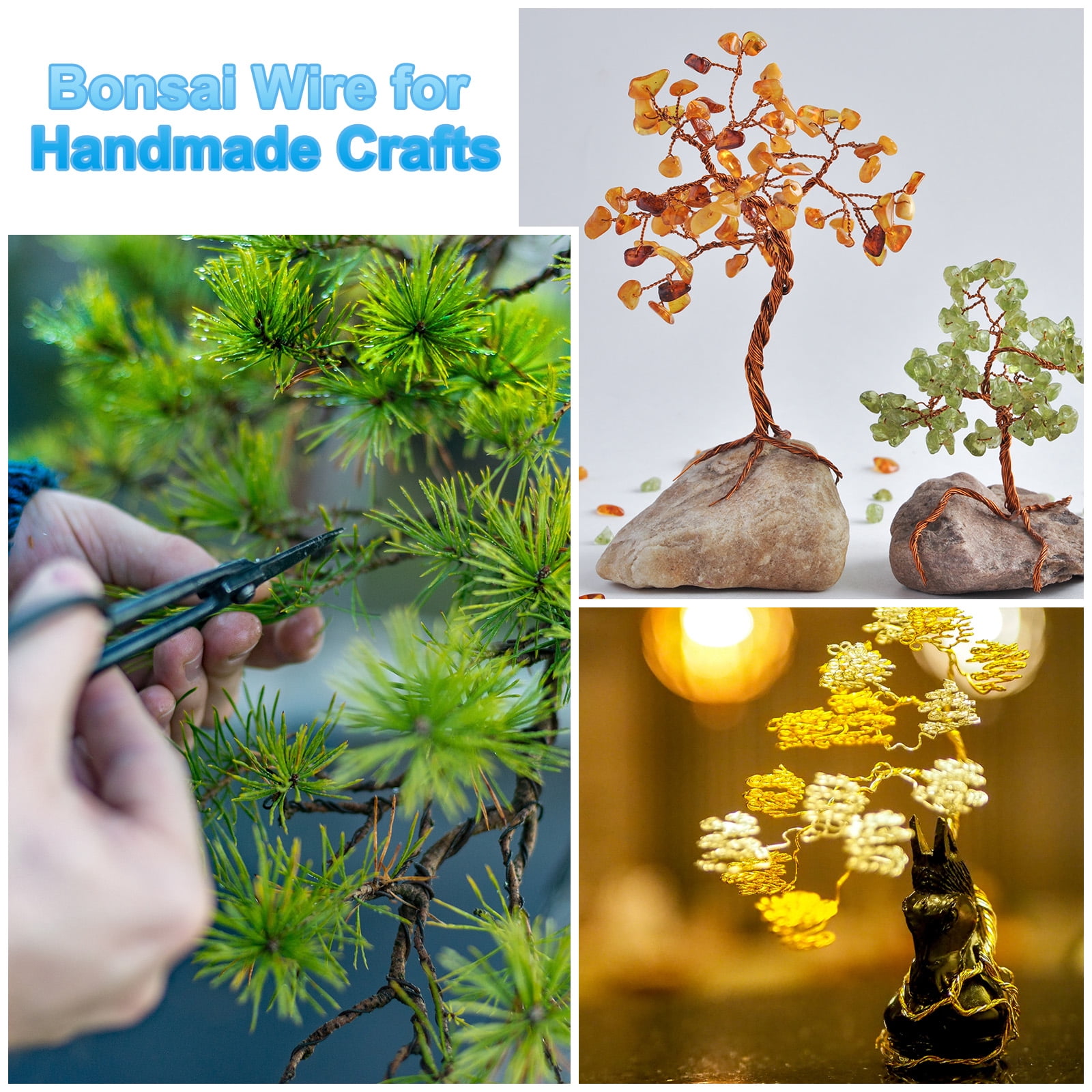 Uxcell 4mm Bonsai Training Wire, 1 Roll Floral Wire Stems 95.1 Feet Green