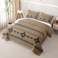 thumbnail image 3 of Castle Fairy Bohemian Tribal Aztec Twin Quilt Set 2 Pieces,Hippie Boho Twin Coverlet Set,Taupe Black,1 Bedspread and 1 Pillowcase, 3 of 7