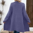 thumbnail image 6 of jtjvou Women Fall Long Cardigan Sweater Trendy Knit Jacket Coat Dressy Blazer Coatigan Blue L, 6 of 8