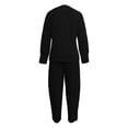thumbnail image 5 of ZToonmas Women's 2 Piece Outfits Solid Long Sleeve Crew Neck Top and High Waist Baggy Pants Set with Belt Casual Fashion Suit, 5 of 6