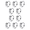 thumbnail image 3 of Jumpingount Anillo Metal Anillo Abierto Ajustable Mujer Mano Anillo Aleación Oro Plata Mano Joyería para Fiesta Regalo, Plata plata 10piezas, 3 of 6