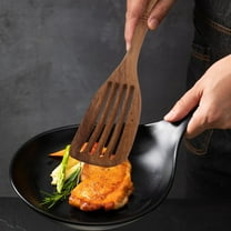 MLINS Long Spatula with Handle Wooden Cooking Utensil for Kitchen Use Brown Sturdy MultiFunction Tool 15 Inch