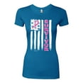 thumbnail image 2 of Survivor Awareness Flag Awareness Womens Slim Fit Junior Tee, Turquoise, Large, 2 of 3