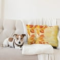 thumbnail image 4 of Ambesonne Orange Throw Pillow Cover 2 Pack, Sun View Leaves, 24", Earth Yellow Orange, 4 of 7