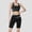 Black, variant on Workout Sets for Women Racer Back Corpped Tank Tops & Running Yoga Shorts Color Block 2 Pieces Gym Workout Sets (Black S)