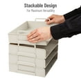 thumbnail image 4 of Mind Reader Stackable Paper Tray, Desktop Organizer, File Storage, Office, Plastic, 13.75"L x 10"W x 10.75"H, 4 Pcs., Beige, 4 of 7