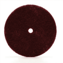 3M Scotch-Brite 77225 Clean and Finish Disc, 6 in Dia, 80 Grit, Hook and Loop, White