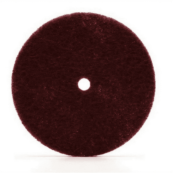 3M Scotch-Brite 77225 Clean and Finish Disc, 6 in Dia, 80 Grit, Hook and Loop, White