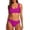 Red, variant on Two Piece Swimsuit for Women Neck Bikini Crop Top High Cut Womens Bathing Suits Sporty High Waisted Swimwear