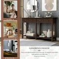 thumbnail image 4 of Retro Console Table Sofa Table for Entryway with Drawers and Shelf Living Room Sideboard (Dark Espresso), 4 of 7
