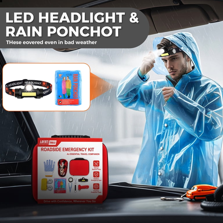 Lafati Roadside Assistance Emergency Kit, 22 Pieces, Black photo 7