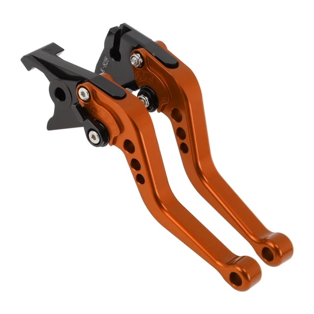 Palancas de freno y embrague cortas únicas para Kawasaki ZX6R/ZX636R/ZX6RR 2000-2004, palanca de freno ajustable de aleación de aluminio naranja 1 par