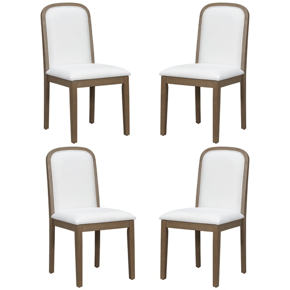 Dtwnek Set of 4 Modern Dining Chair with Wood Frame, Upholstered Side Chairs for Dining Room, Living Room, Dark Brown