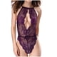 thumbnail image 2 of Moda para mujer Lencería sexy Medias de red Encaje Flores Hueco Sexy Cuello halter Mono de malla transparente Fridja  nalpqowj41774, 2 of 9