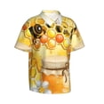 thumbnail image 2 of Uemuo Honey Bee Printed Regular Fit Short Sleeve Casual Hawaiian Shirt for Men,Aloha shirt,Tropical shirt,Floral print shirt,Vacation Beach shirt-Small, 2 of 9