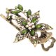 thumbnail image 3 of Pinzas para el cabello vintage para mujer con flores y cristales, accesorios para el cabello (verde), 3 of 8