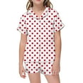 thumbnail image 4 of FAOWME Child Leisure Printed Button Collar Short Sleeved Tops Shorts Pajama Sets Nightwear Hot Pink 2-3 Years, 4 of 4