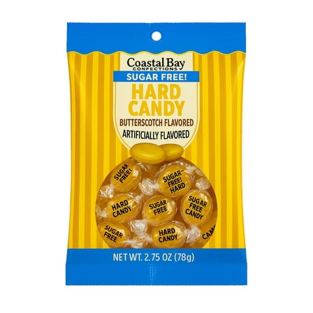 Coastal Bay Confections Sugar Free Butterscotch Hard Candy, 2.75 oz Bag