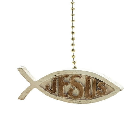- 1 X Jesus Fish Fan Pull Decorative Light Chain, Measures 2 inches By Clementine Designs