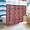 thumbnail image 5 of No Hook Shower Curtain, Red Boho Shower Curtains for Bathroom with See Through Top Window, Vintage Ethnic Tribe Abstract Art Floral Waterproof & Washable Bath Curtain Standard 72"x72", 5 of 9