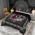thumbnail image 2 of Erosebridal Chic Butterfly Full Size Comforter Sets, Bohemian Aztec Mandala Bedding Sets, Black Gray Red, Black Reversible 3 Pieces, 1 Comforter and 2 Pillowcases, 2 of 6