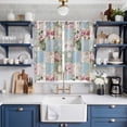 thumbnail image 2 of Green Blue Pink Botanical Kitchen Curtains 63 Inch Length, Spring Floral Vintage Grommet Top Bedroom Living Room Curtains, Light Filtering Cafe Curtain Drapes 2 Panels Set 84''x63'', 2 of 9