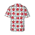 thumbnail image 3 of Goofa Sweet Red Fruit Hawaiian Shirt for Men, Unisex Summer Beach Casual Short Sleeve Button Down Shirts,Aloha Tropical Floral print shirt-3X-Large, 3 of 9