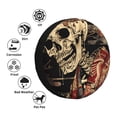 thumbnail image 4 of Goofa Gothic Eastern Floral Skull Pattern Universal Tire Cover for Jeep, SUV, Truck, and Trailer – Waterproof, UV-Resistant,Easy to Install, Fits 14"-17" Tires-15 inch, 4 of 6