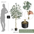 thumbnail image 3 of Artificial Tree Plant Eucalyptus Tree 5 ft Tall, Modern Large Fake Plant Decor in Pot for Indoor Outdoor,Home Office Ideal Housewares Gift Decoration, Eucalyptus Tree, 3 of 6