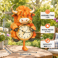 3D Wooden Highland Cow Clock Puzzle DIY Model Kit for Adults - Walmart.com