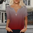 thumbnail image 6 of Bovemsi Women's Short Sleeved T Shirt V Neck Top Fashionable Casual Short Sleeved Shirt, Red Women's Summer Short Sleeve T-Shirts, 3XL, 6 of 8
