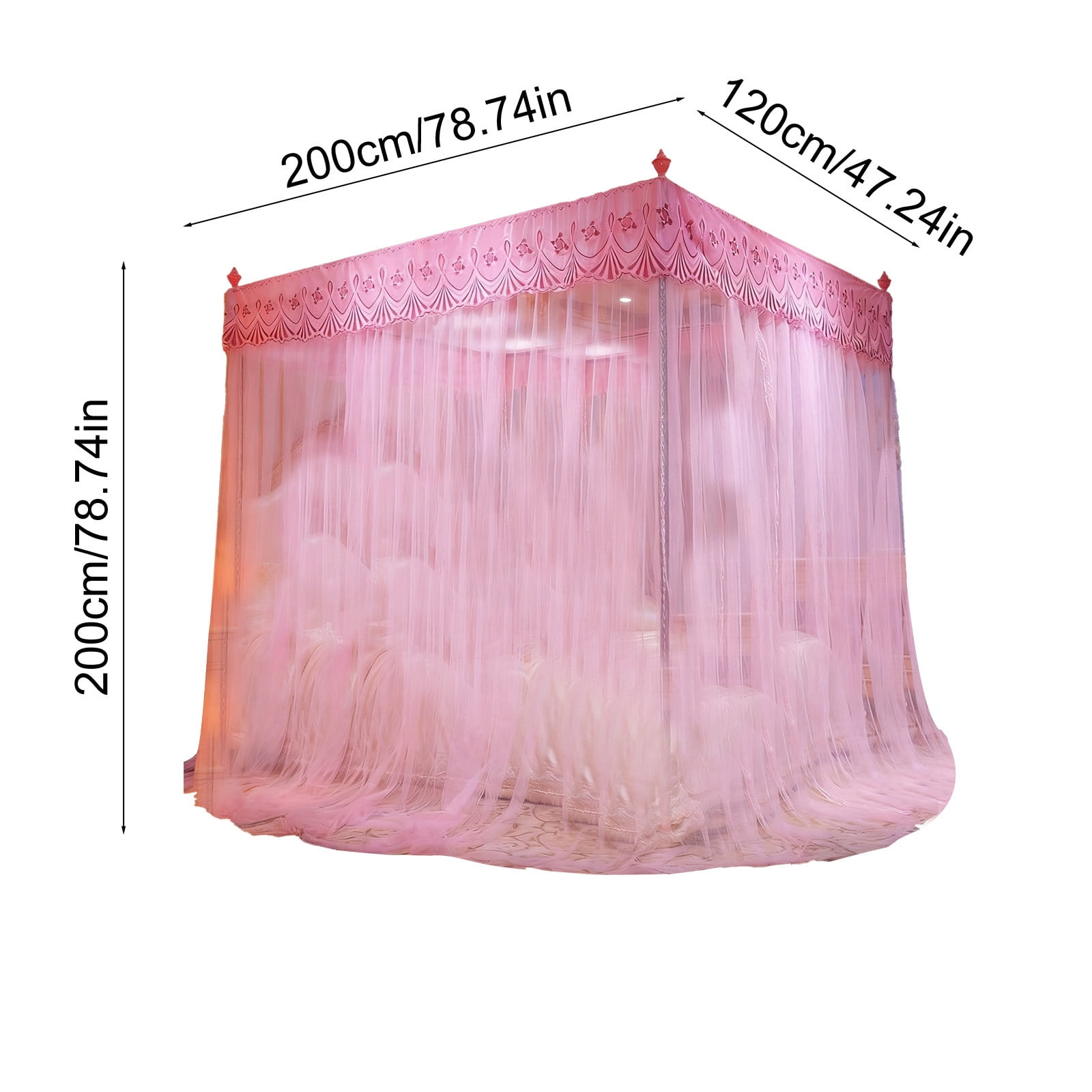 XGFHYJEH Bed Canopy, Breathable Mosquito Net for Twin/Full/Queen Size Beds, 360° Protection, Ultra Fine Mesh, Foldable Bed Curtain for Indoor Bedroom Dorm