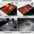 thumbnail image 2 of Stainless Steel Kitchen Sink 36 Inch Apron Front Workstation Farmhouse Sink 16 Guage Gunmetal Matte Black Stainless Steel Kitchen Sink Single Bowl Farm Sink,Single Bowl Kitchen Sink, 2 of 6