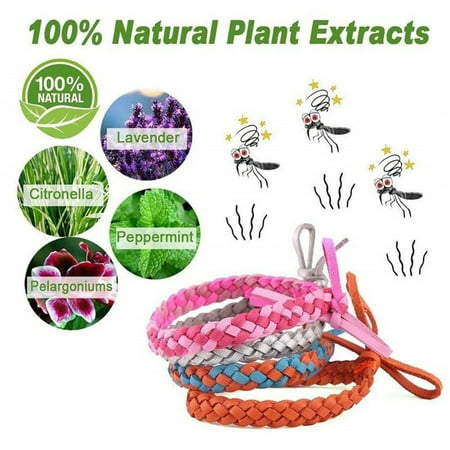 12 Pcs Natural Citronella Bracelet, Mosquito repellent bracelet，DEET-Free Non-Toxic for Indoor Outdoor, Adjustable for Adult and