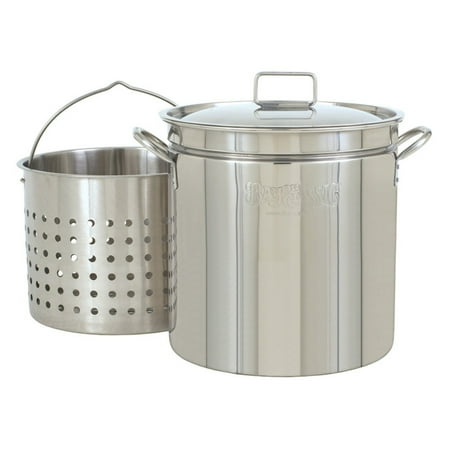 - Bayou Classic Steam Boil Fry Stainless Steel Stockpot with Basket