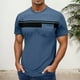 thumbnail image 2 of Camiseta de manga corta con cuello redondo y estampado a rayas para hombre, gráficos en 3D, poliéster y spandex, ropa informal para el día a día, tallas S-XXXL, 2 of 7