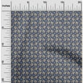 thumbnail image 2 of oneOone Polyester Lycra Medium Blue Fabric Asian Retro Floral Craft Projects Decor Fabric Printed By The Yard 56 Inch Wide, 2 of 4
