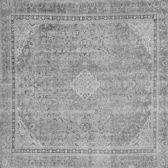 Ahgly Company Indoor Square Abstract Gray Modern Area Rugs, 4' Square