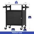 thumbnail image 5 of ModFusion 36" Portable Outdoor Kitchen Cart with Stainless Steel Top, Rolling Utility Storage Cabinet, Spice Rack & Towel Hooks, 5 of 10