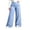 Sky Blue, variant on cocolona Womens Casual Loose Plus Size Yoga Pants Elastic Waist Straight Wide Leg Pants with Pockets