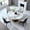 59" Table + 4 High-Back Chairs, variant on Montary 59” Modern Round Dining Table for 6-8 Seat, Artificial Marble Dining Room Table with Lazy Susan, Tube Shaped Stainless Steel Gold Base, Sintered Stone Top Dining Table (Only Table)